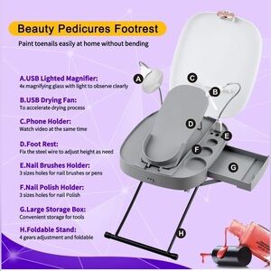 Pedicure Tools for Easy at-Home Pedicures Adjustable Pedicure Foot Rest